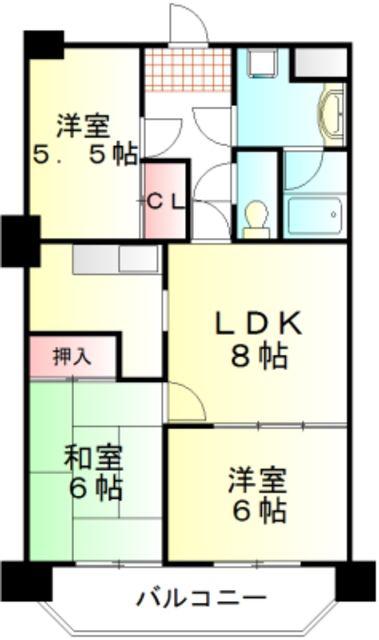クリソベール本丸(3LDK/7階)の間取り写真