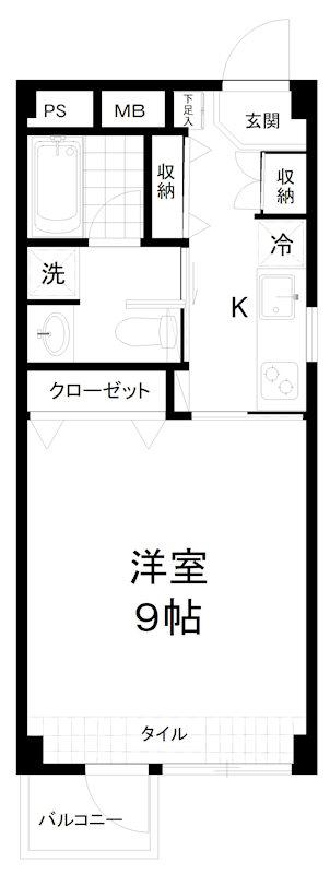 アイリスコーポ(1K/3階)の間取り写真
