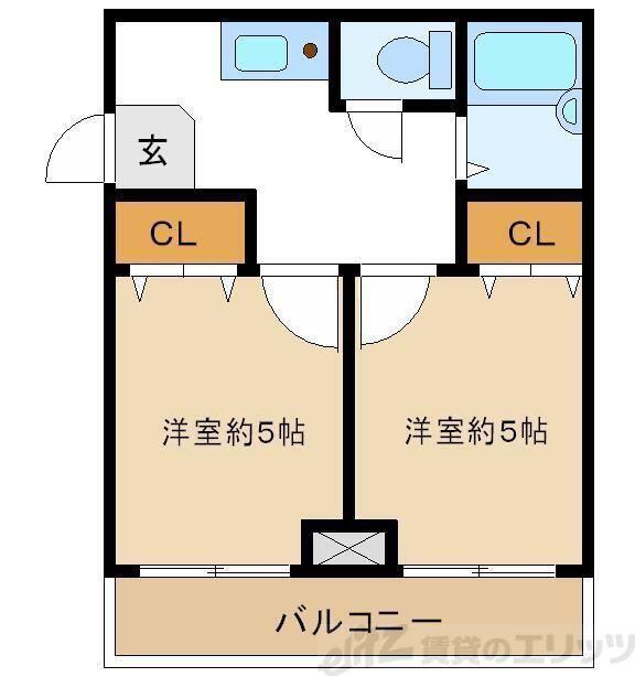 豊新セリオ(2K/4階)の間取り写真