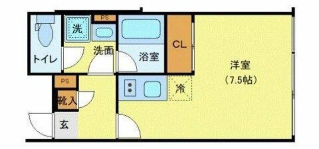 LEGALAND祐天寺(ワンルーム/1階)の間取り写真
