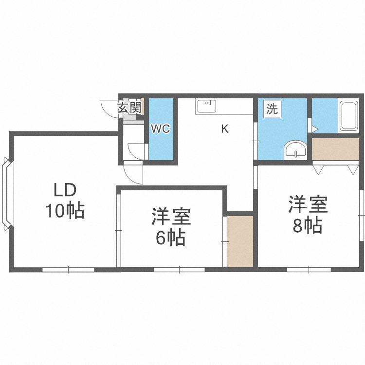 パレス30(2LDK/3階)の間取り写真