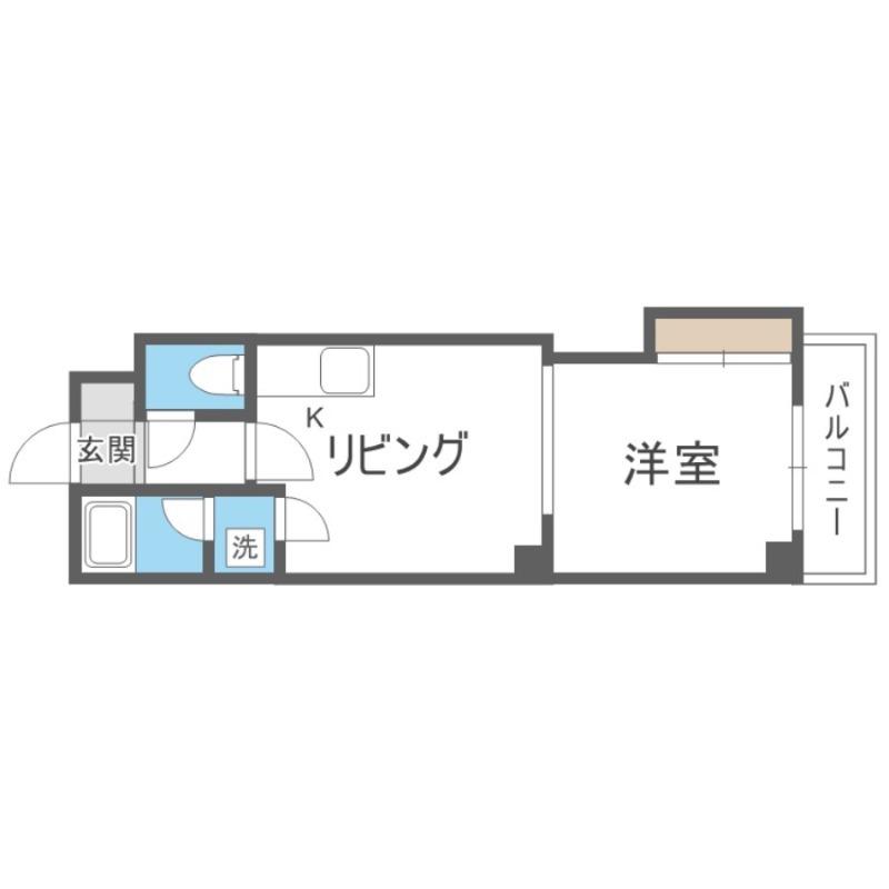 YSコート(1DK/2階)の間取り写真
