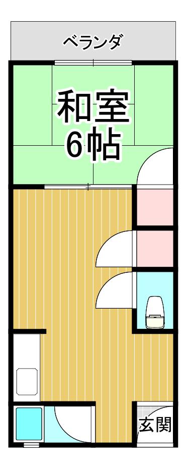 阪神本線 甲子園駅 徒歩11分 2階建 築52年(2DK/2階)の間取り写真