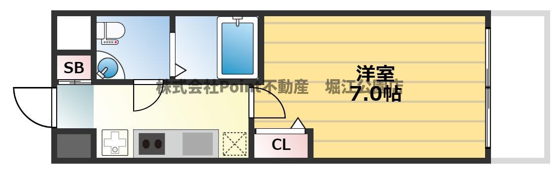 N°77HANATEN002(1K/12階)の間取り写真