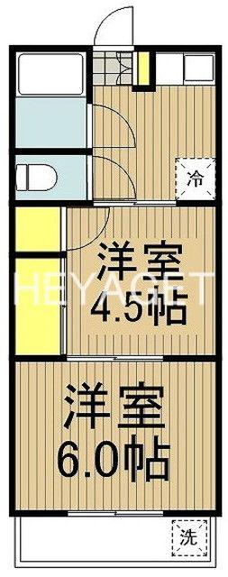メゾン矢島(2K/2階)の間取り写真