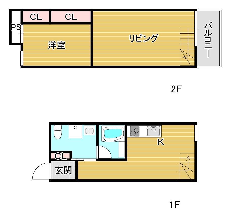 REGINA中春日(1LDK/1階)の間取り写真