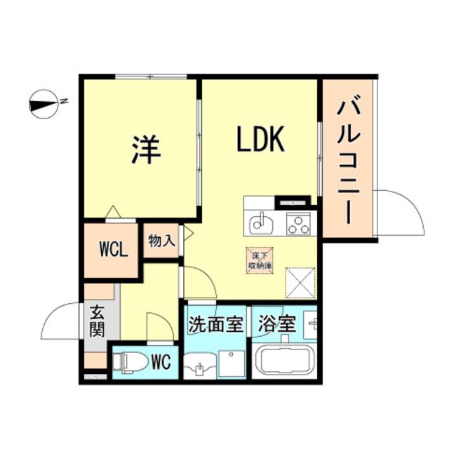 CRUISER(1LDK/2階)の間取り写真