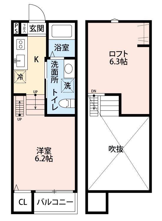 VILLAGE響一号館(ワンルーム/1階)の間取り写真
