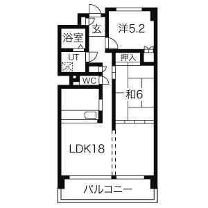 アベニュー青山(2LDK/4階)の間取り写真