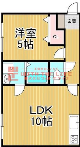 パステルNO12(1LDK/1階)の間取り写真
