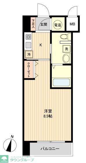アントラ立町(1K/4階)の間取り写真
