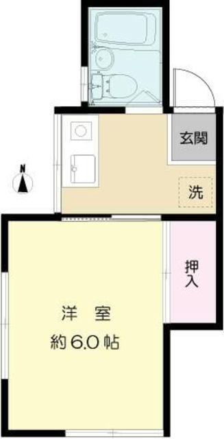 ミヤザキ(1K/2階)の間取り写真