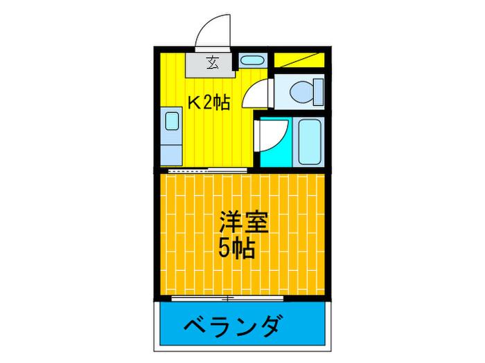エルメス土居(1K/2階)の間取り写真