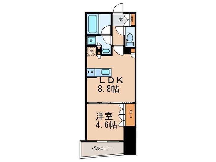 LINDEN COURT 市ヶ谷(1LDK/4階)の間取り写真