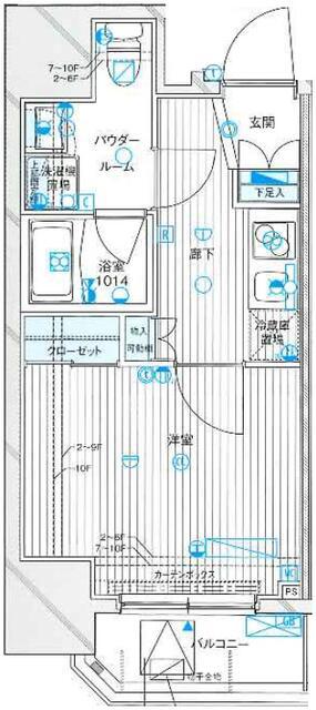 メインステージ西蒲田II(1K/2階)の間取り写真