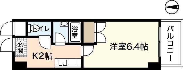 サンパレス横川(1K/4階)の間取り写真
