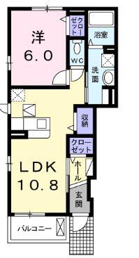 エクセルコートII(1LDK/1階)の間取り写真