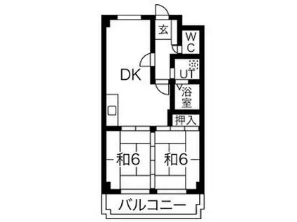 ハイツ昭和(2LDK/1階)の間取り写真
