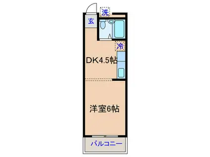 セントラルハイツ(1DK/1階)の間取り写真