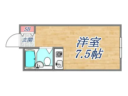 大前上ヶ原ハイツ(ワンルーム/2階)の間取り写真