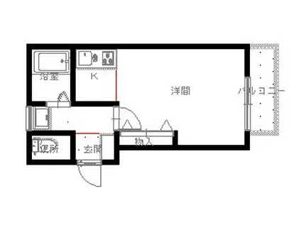 ラインの館(1K/1階)の間取り写真