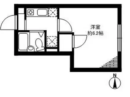 フラットK柿の木坂(ワンルーム/1階)の間取り写真