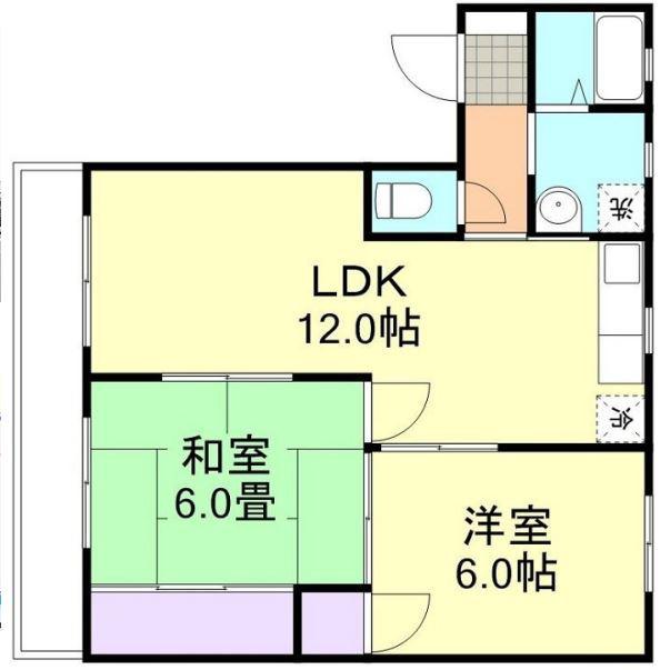 エトアール吉浦(2LDK/1階)の間取り写真