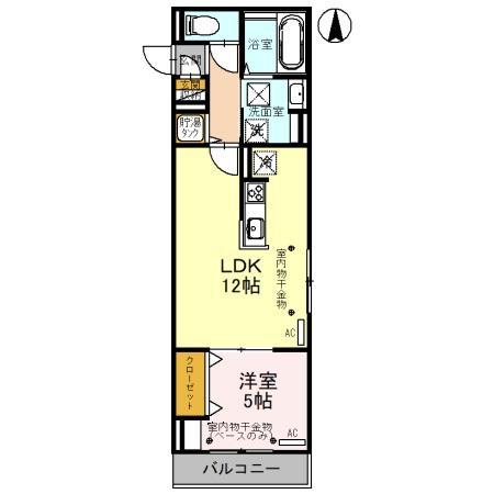 ラフィネ諸江(1LDK/1階)の間取り写真