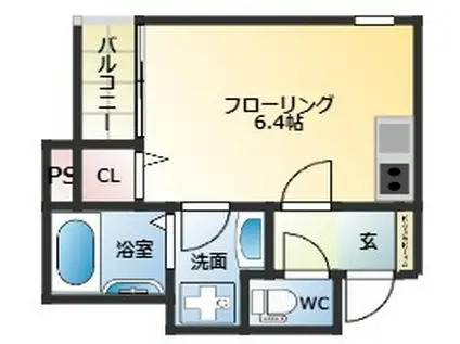 リラフォート津福(ワンルーム/1階)の間取り写真
