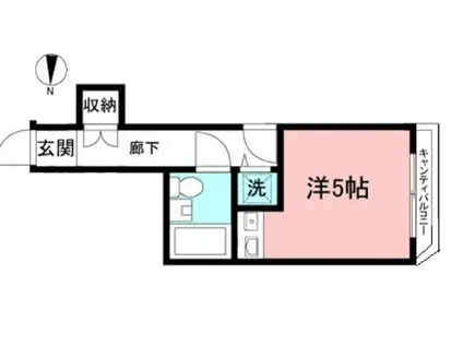 ティーエスハイツ経堂(ワンルーム/2階)の間取り写真