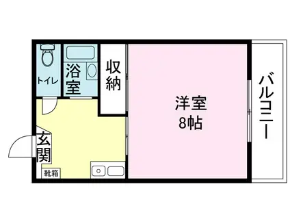 K3マンション(1K/2階)の間取り写真