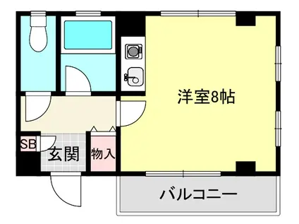 MSCOURT西宮仁川(ワンルーム/3階)の間取り写真