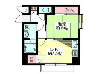 ルピナス荻窪カワヨマンション(1DK/4階)の間取り写真