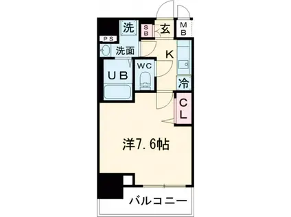 プレサンス新宿中落合メーディオ(1K/5階)の間取り写真