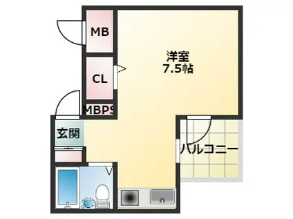 JPアパートメント平野(ワンルーム/3階)の間取り写真