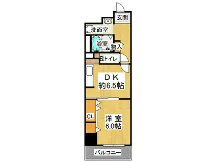 西鈴蘭台シティコート(1DK/2階)の間取り写真