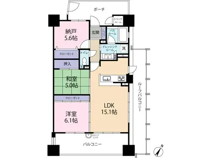 サーパスシティ紫原3丁目(3LDK/8階)の間取り写真