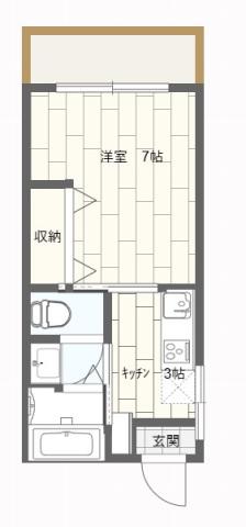 コーポTAKEMOTO(1K/3階)の間取り写真