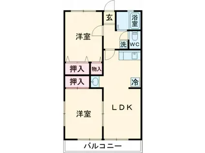 シティハイムヒロA(2LDK/1階)の間取り写真