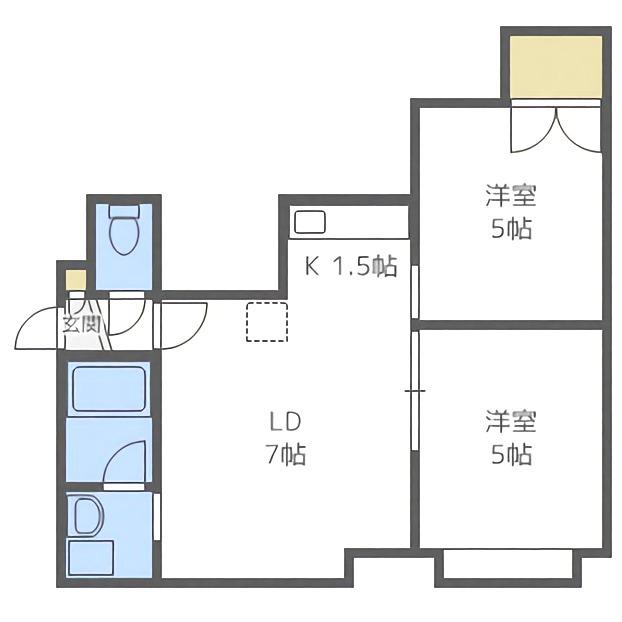 メイプルハイツ(2LDK/2階)の間取り写真