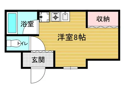 パークヒルズ千代田(ワンルーム/4階)の間取り写真