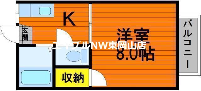 トピア国富けやき通(1K/2階)の間取り写真
