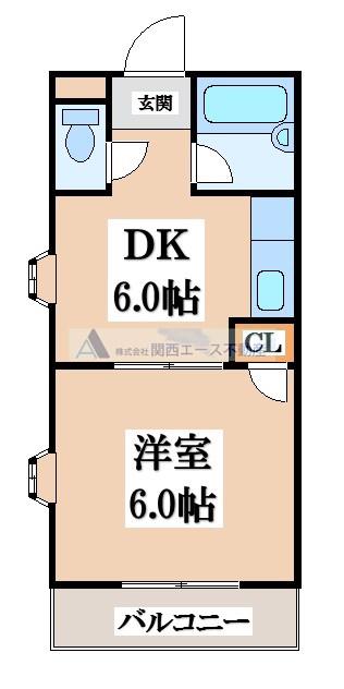 トトロハイツ(1DK/3階)の間取り写真