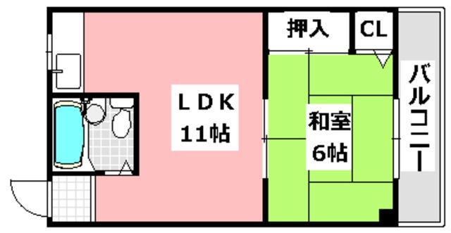 サンハイツいすゞ(1LDK/2階)の間取り写真