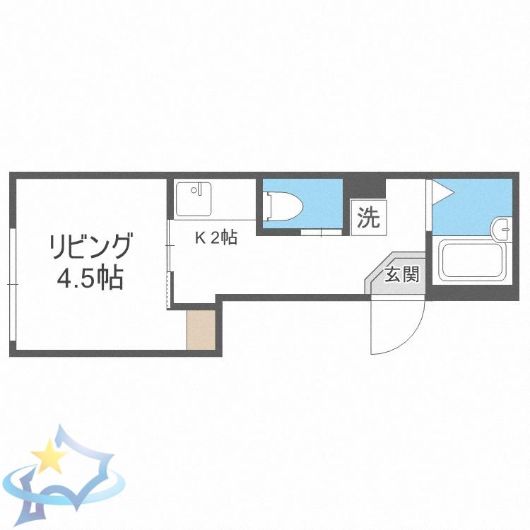 AJITOS11(1K/5階)の間取り写真