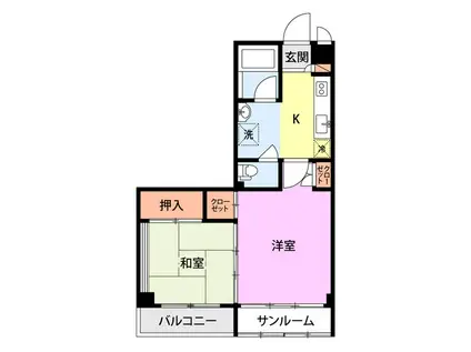 メゾンヒカリ(2K/2階)の間取り写真