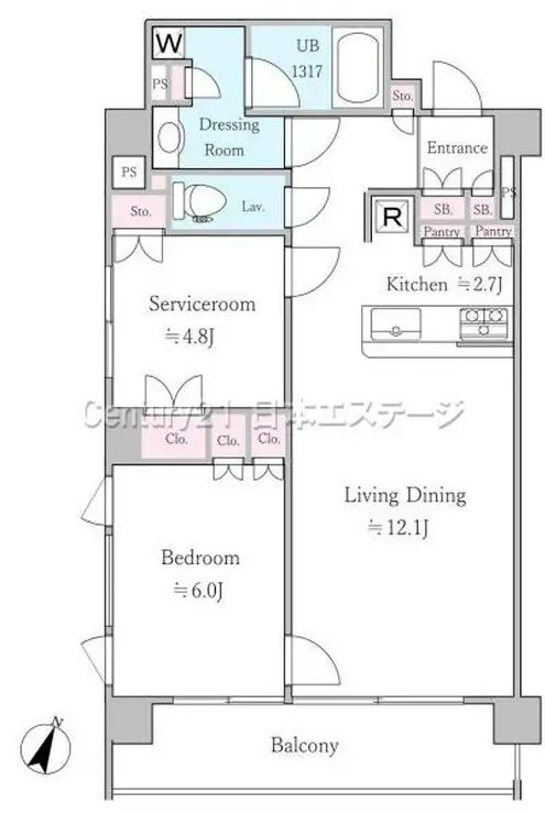 イクサージュ目黒 6階階 間取り
