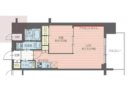 プレジオ永和ASIAN(1LDK/15階)の間取り写真
