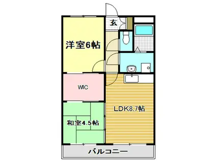 リーヴァかもべ(2DK/3階)の間取り写真