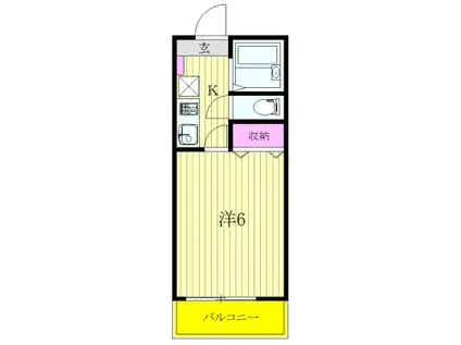 ヒルトップテラス下北沢(1K/2階)の間取り写真